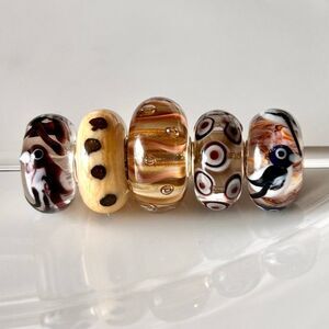 TROLLBEADS Dewdrops Golden Bubbles & Swirls Bead LAA 925S NEW! #3 in photo ONLY